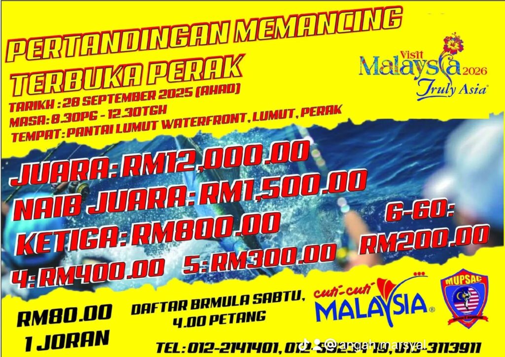 Pertandingan Memancing Terbuka Perak @ Pantai Lumut Waterfront 2026