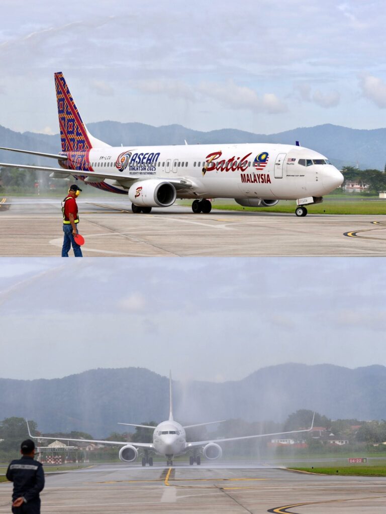Sultan Azlan Shah Airport welcomed the arrival of Batik Air’s inaugural flight from Singapore today