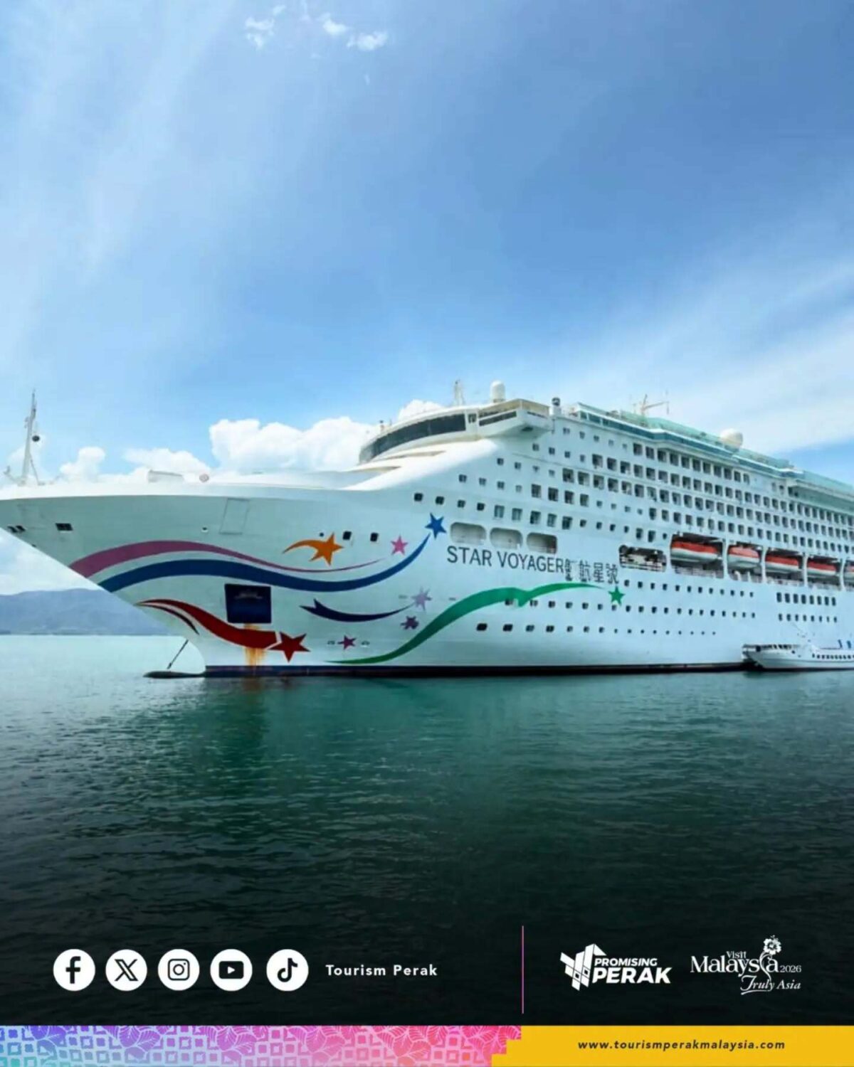International cruise ship Star Dream Cruise docks at Marina Island in Lumut, providing a major boost to maritime tourism across Pangkor and Perak.