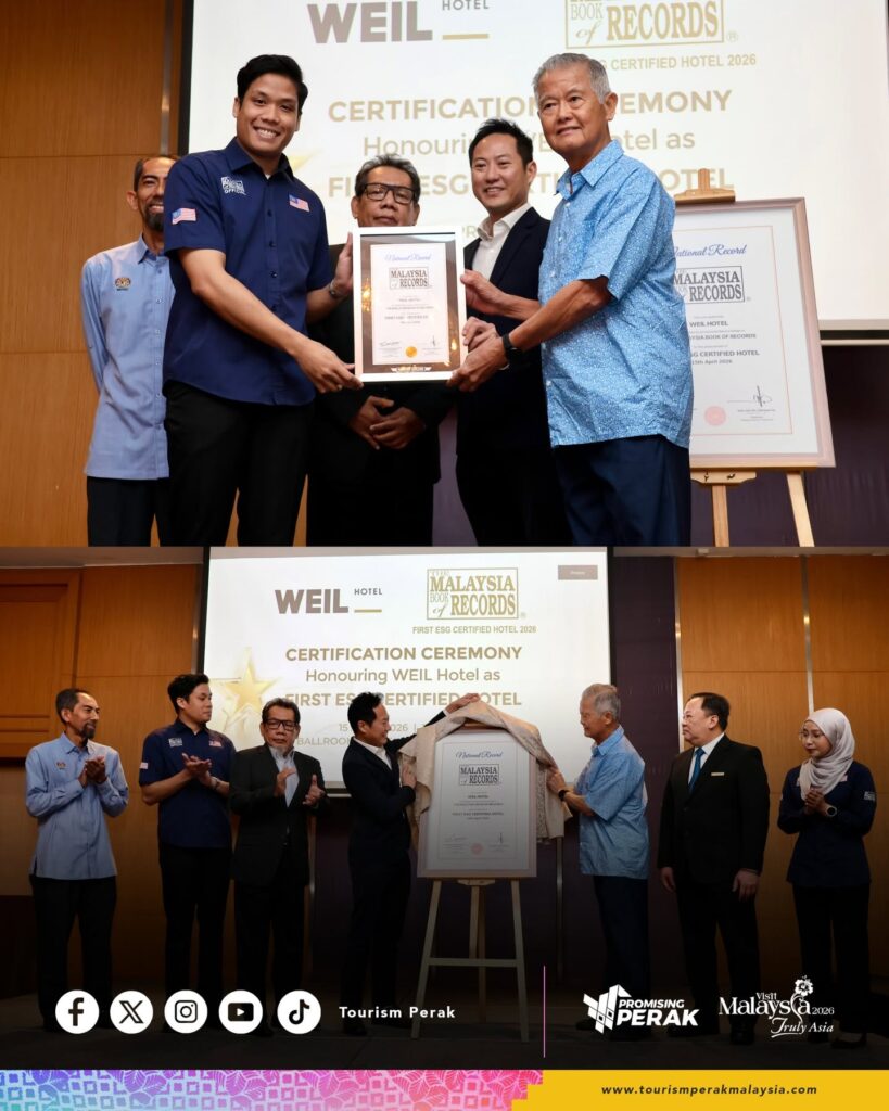 WEIL Hotel has officially made history after being recognised by the Malaysia Book of Records as the country’s first ESG-certified hotel.