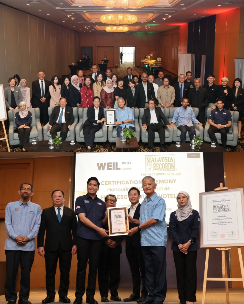 WEIL Hotel has officially made history after being recognised by the Malaysia Book of Records as the country’s first ESG-certified hotel.