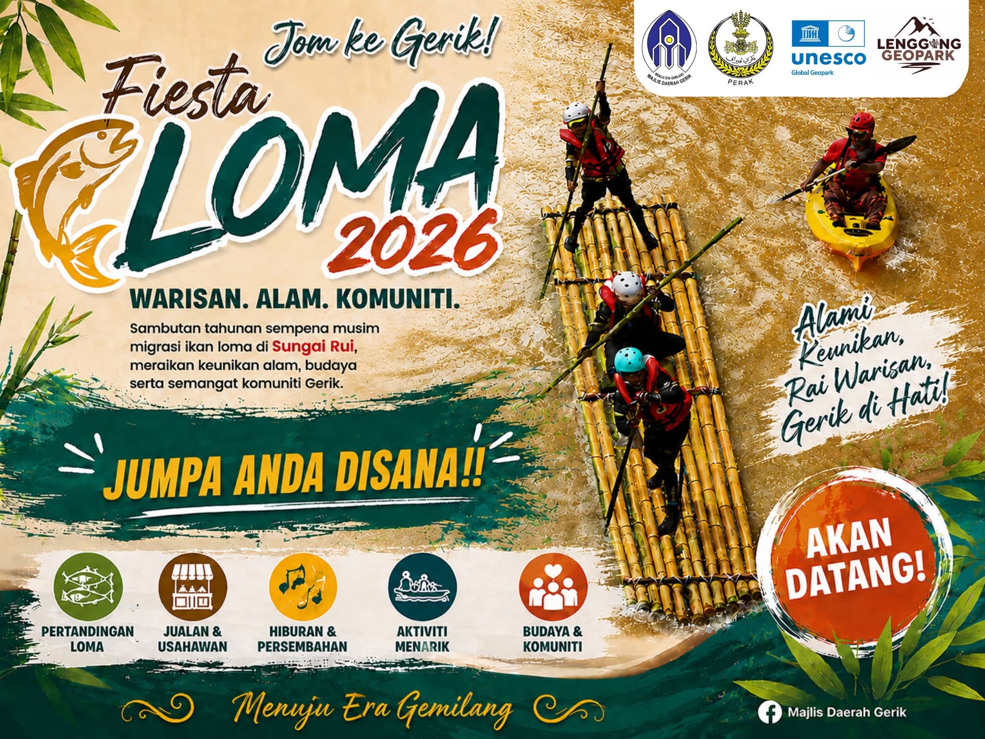 Fiesta Loma 2026 is happening from 2 to 4 October 2026 in Gerik, Perak.